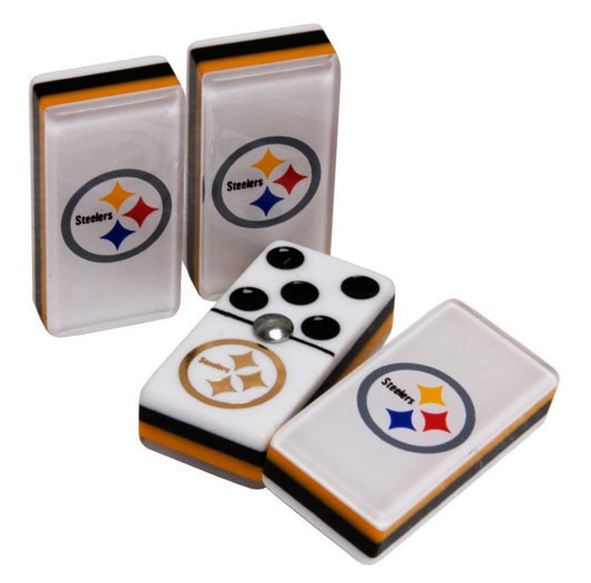Dominoes Set Pittsburgh Steelers in Faux Leather Case Domino
