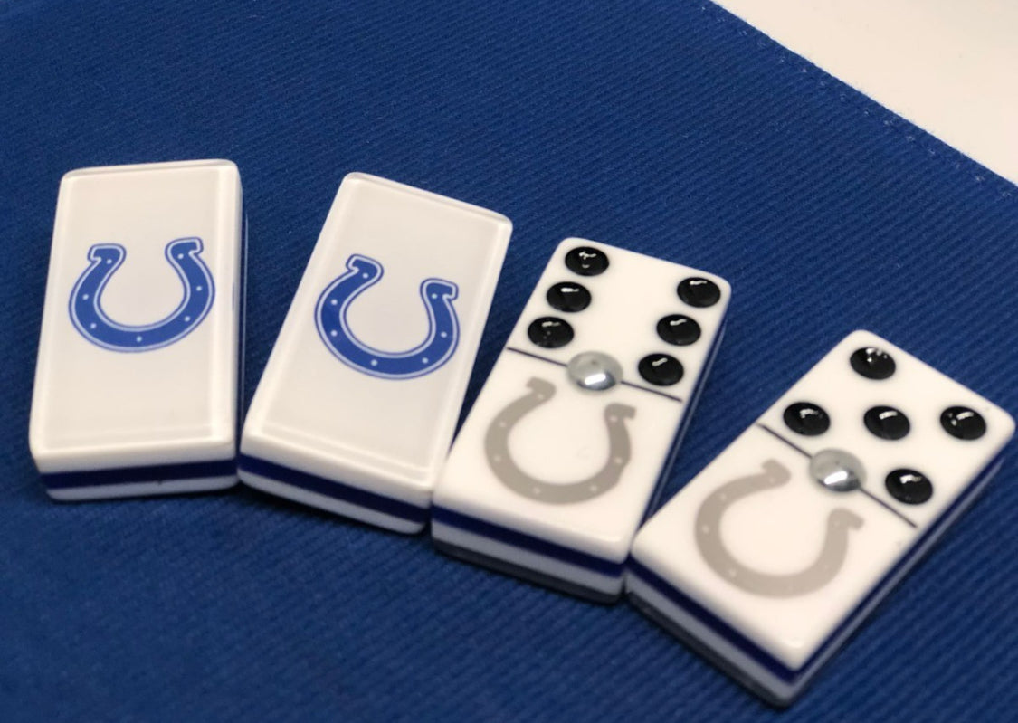 Dominoes Set Indianapolis Colts With Faux Leather Case Domino