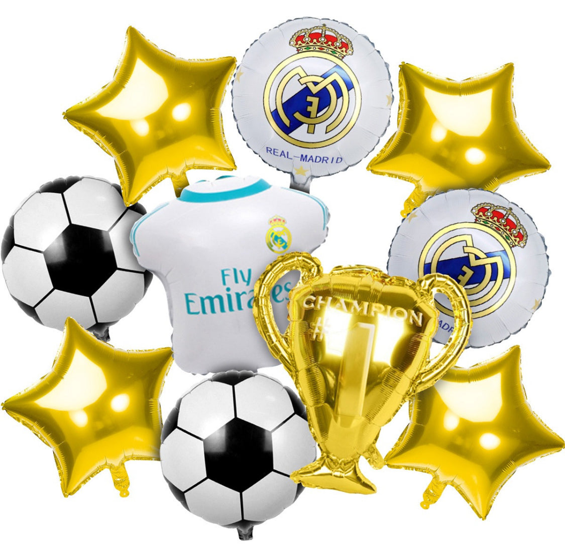 10 Pcs. Madrid Balloons Globos Kit de Fiesta Cumpleaños Birthday Party