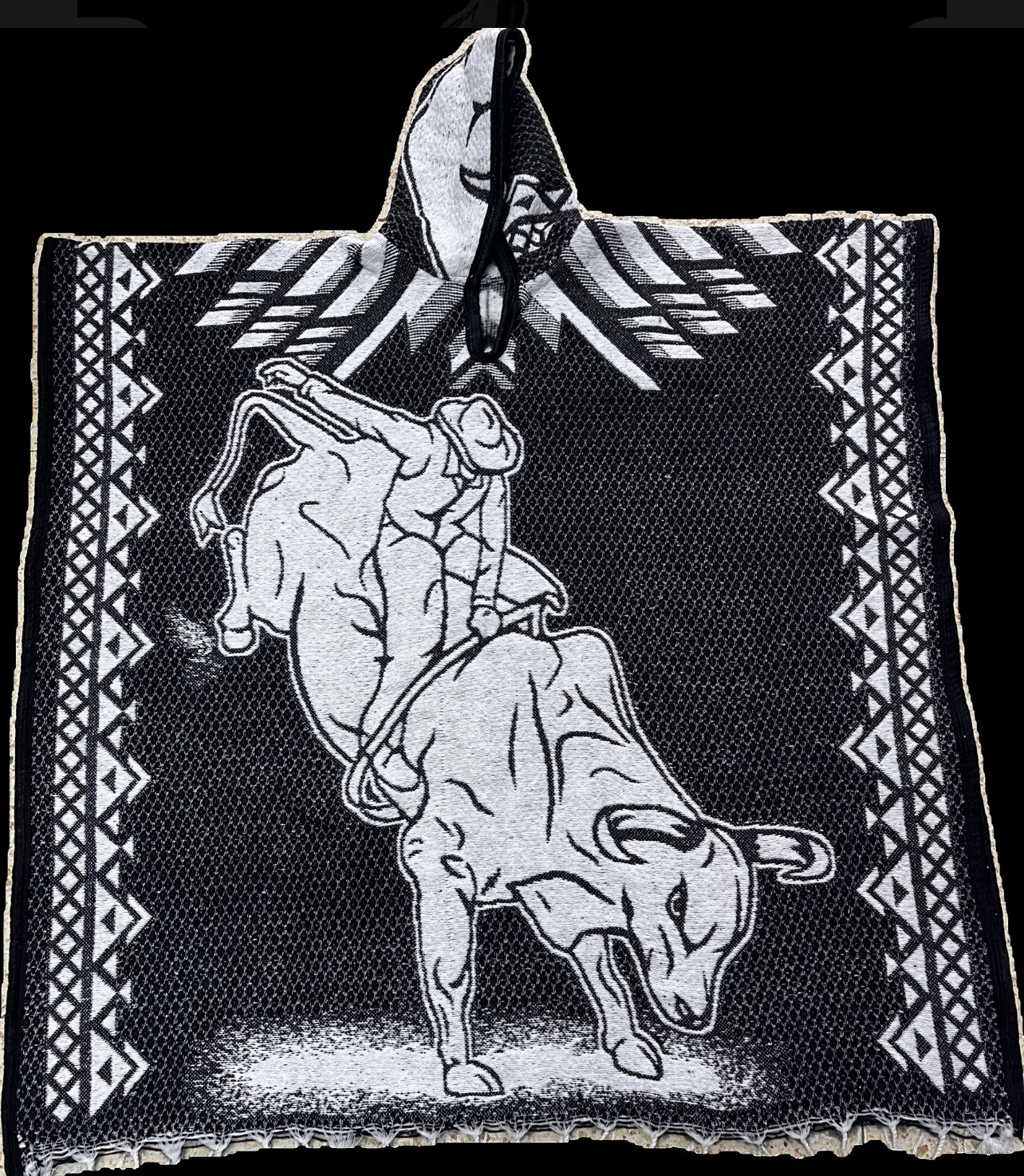 Rodeo Jorongo Poncho American Sarape Artesanal Winter Bull Cowboy