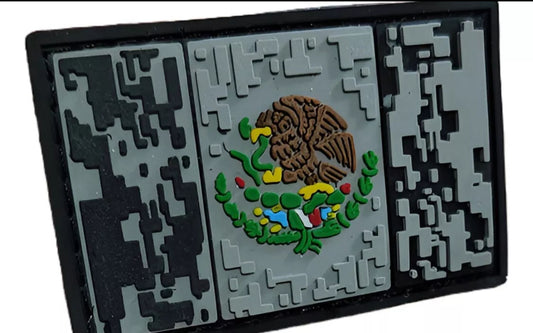 3 Pack Mexican Flag Tactical Military Patch Hook & Loop Patch 3D PVC México