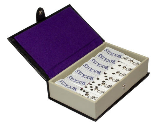 Dominoes Set Colorado Rockies in Faux Leather Case Domino