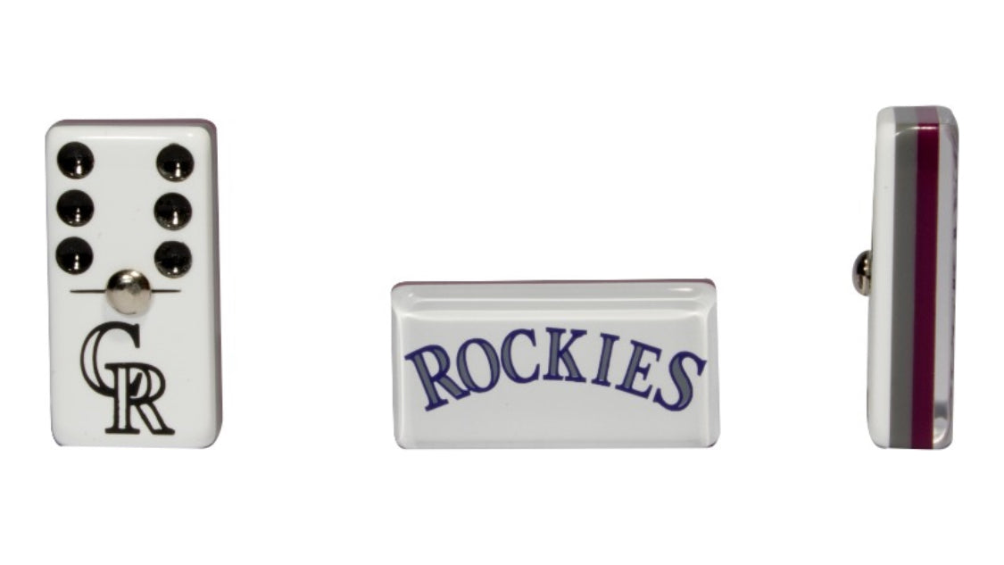 Dominoes Set Colorado Rockies in Faux Leather Case Domino