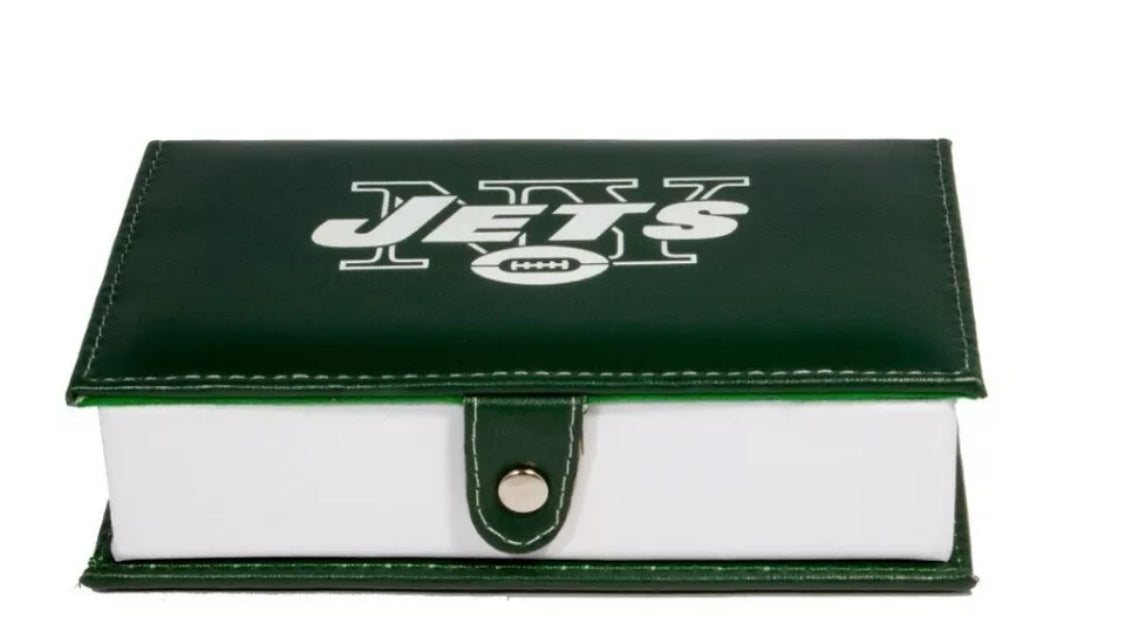 Dominoes Set New York Jets in Faux Leather Case Domino