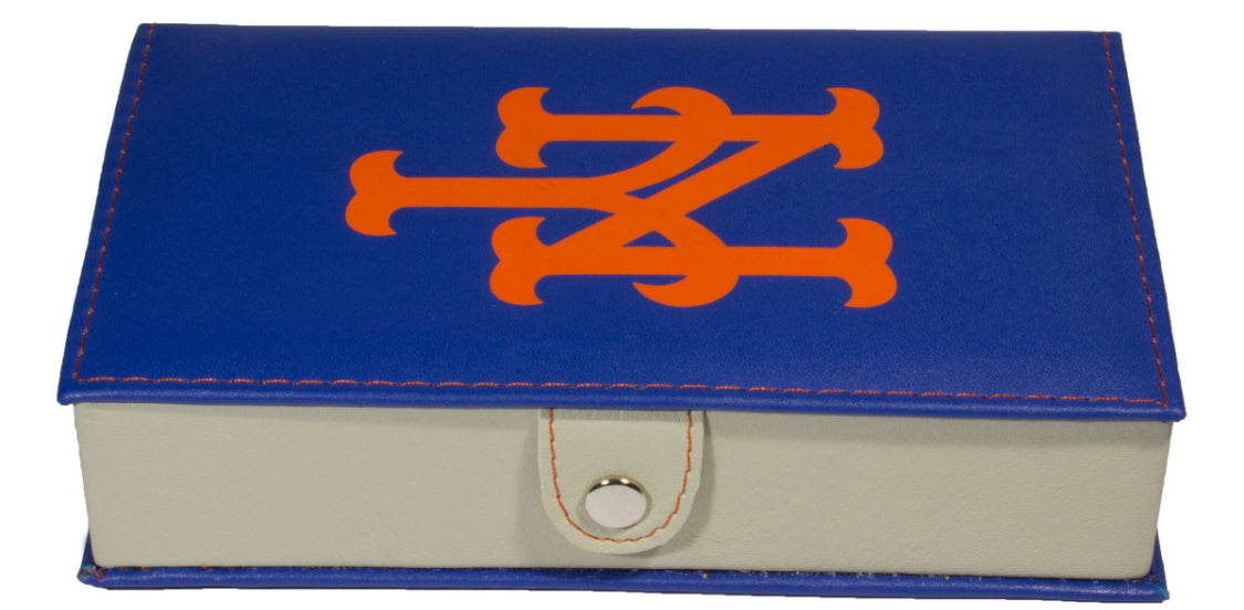 Dominoes Set Baseball New York Mets In Faux Leather Case NY