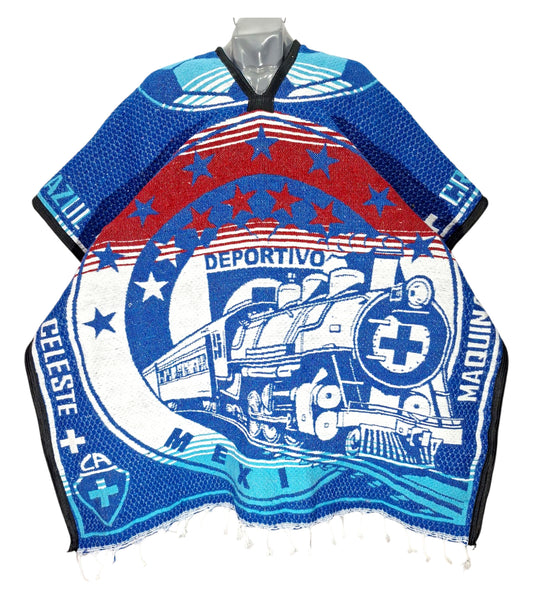 Cruz Azul FC La Máquina Jorongo Sarape Mexican Poncho Artesanal Winter