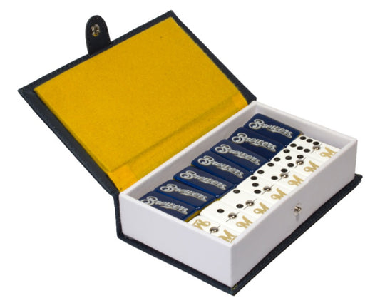 Dominoes Set Milwaukee Brewers in Faux Leather Case Domino