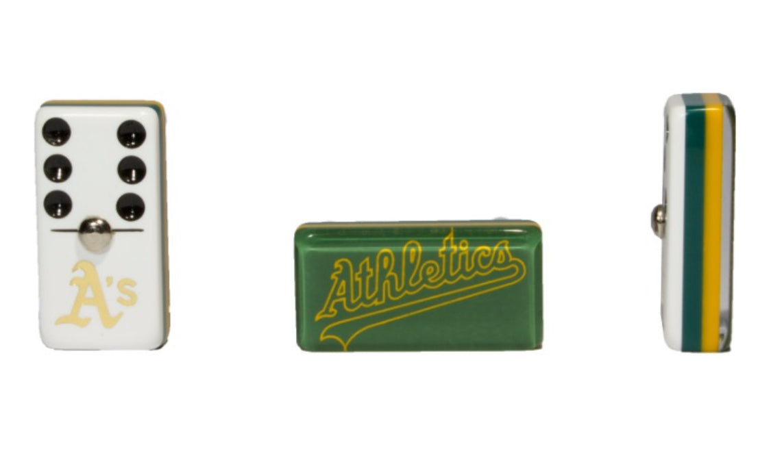 Dominoes Set Oakland Athletics in Faux Leather Case Domino A’s