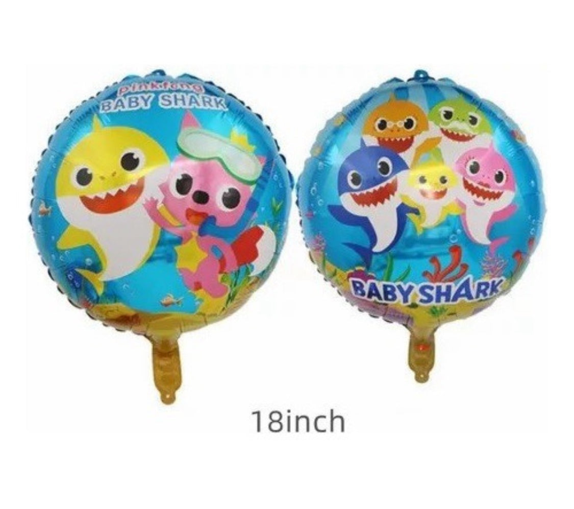 12 Pcs. Balloons Globos de Tiburoncitos Fiesta Cumpleaños Birthday Party