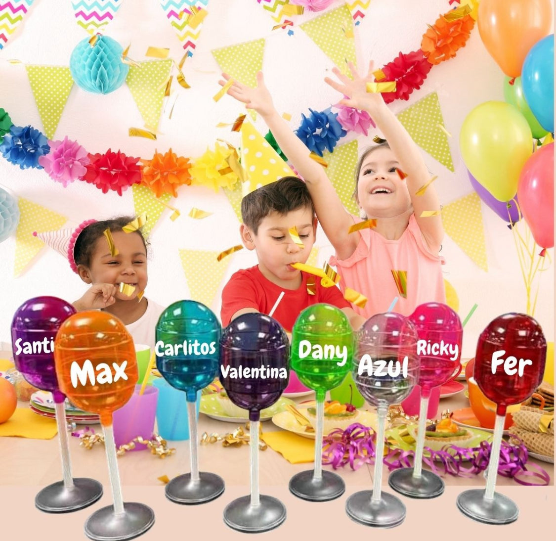 Birthday Party Dulcero Candy Favor Lollipop Centro de Mesa Table Centerpiece 10Pcs.
