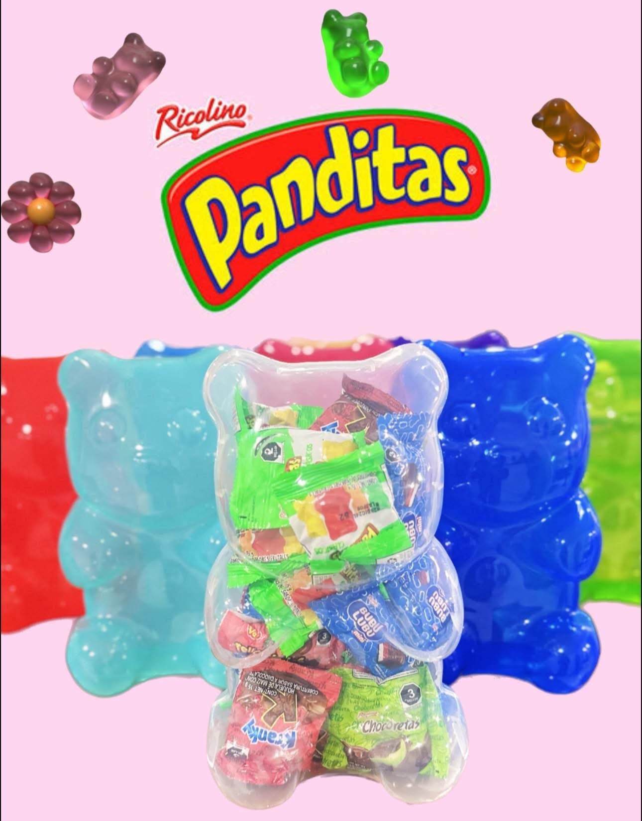Pandita Gigante Dulcero 30 Pcs Plástico Gummy Bear Party Candy Container Piñata Panditas