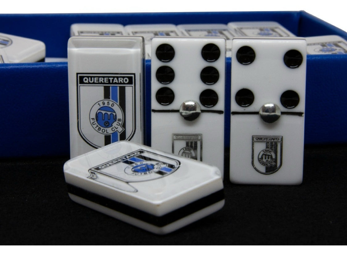 Dominoes Set Gallos Blancos Querétaro México in Faux Leather Case Domino