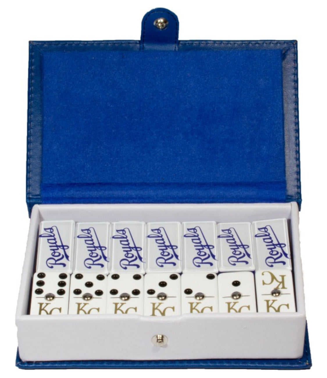 Dominoes Set Kansas City Royals in Faux Leather Case Domino