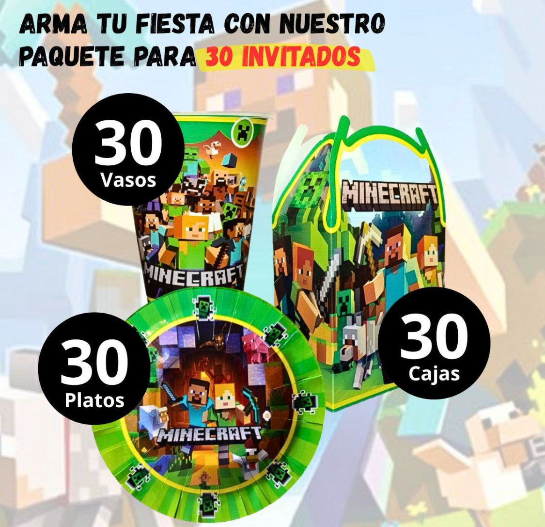 30 Guests Invitados Party Kit. Vasos, Platos y Dulceros. New Product! Mine