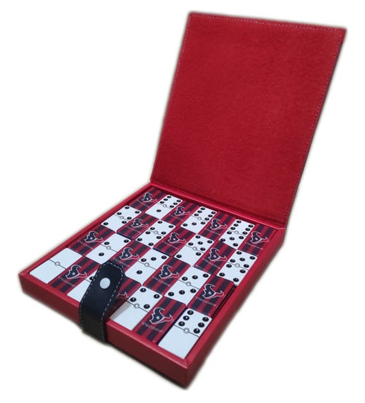 Dominoes Set Houston in Faux Leather Case Domino