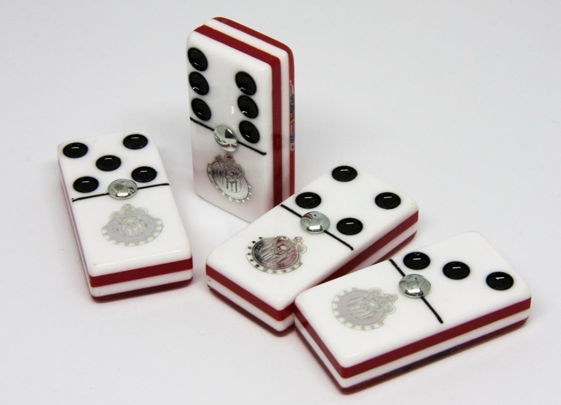 Dominoes Set Chivas De Guadalajara in Faux Leather Case Domino