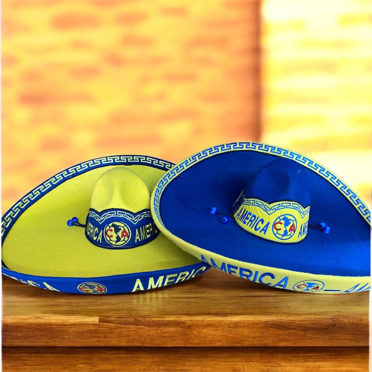 Aguilas del America Mexican Charro Hat Sombrero Mariachi Adult One Size Yellow