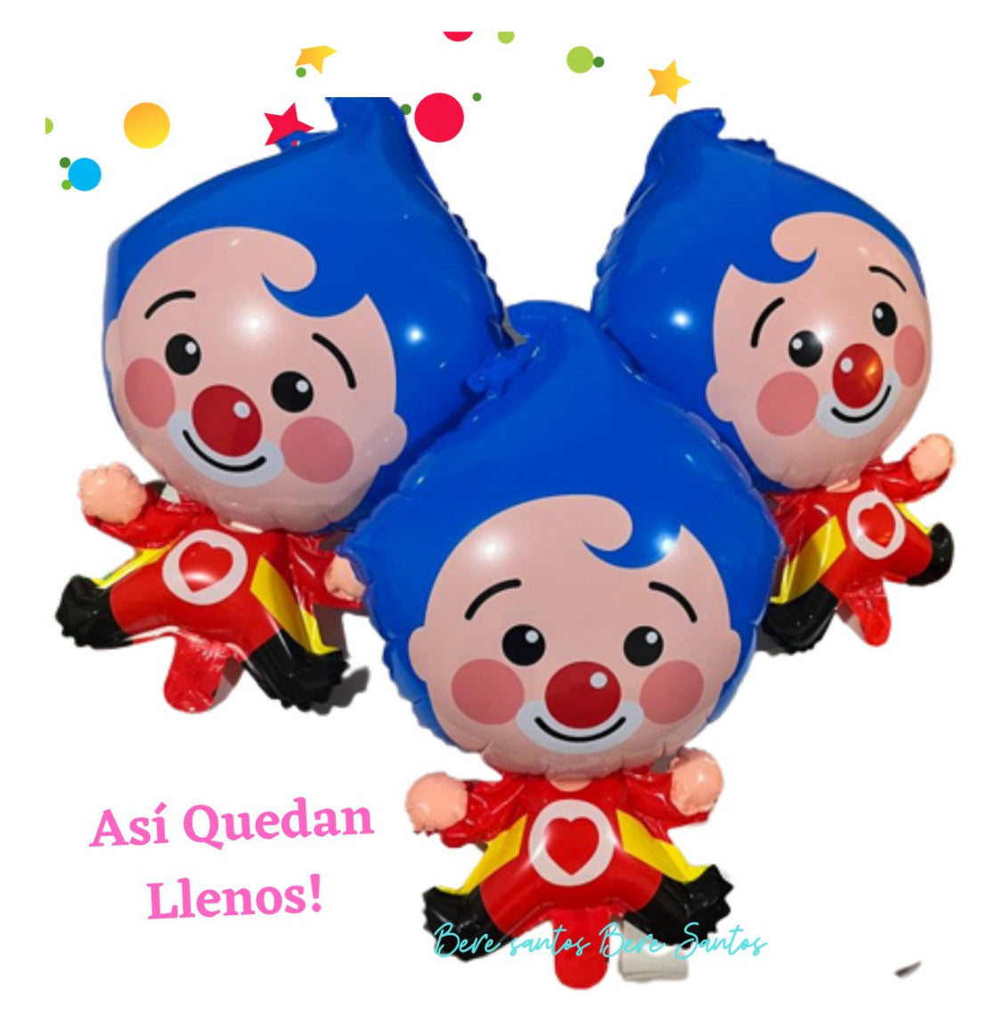 12 Pcs. Balloons Globos de Payasito 68cm. Fiesta Cumpleaños Birthday Party