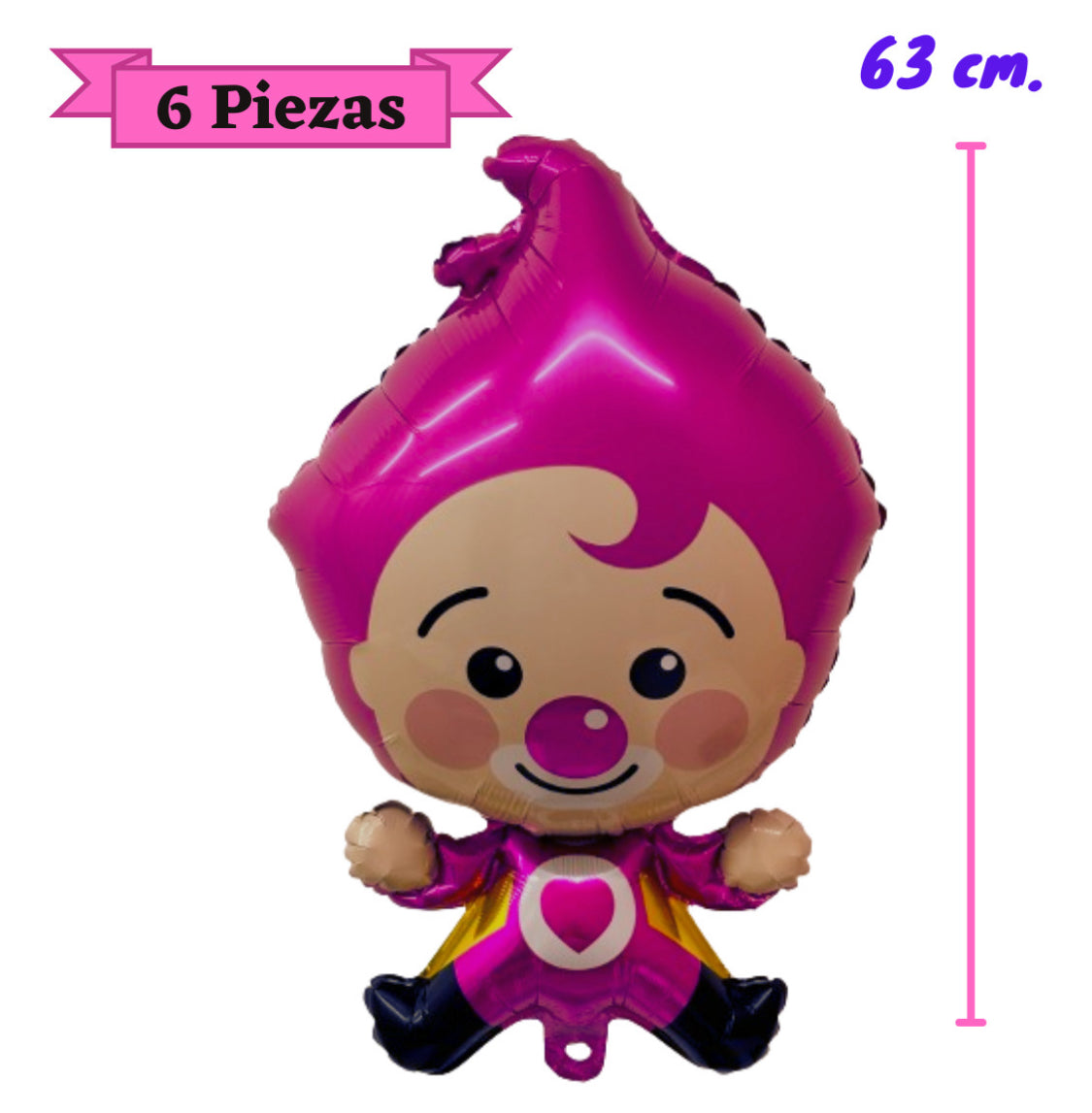 12 Pcs. Balloons Globos de Payasito 68cm. Fiesta Cumpleaños Birthday Party Pink