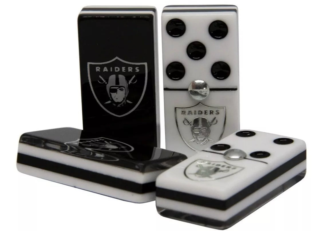 Dominoes Set Las Vegas Raiders in Faux Leather Box Domino