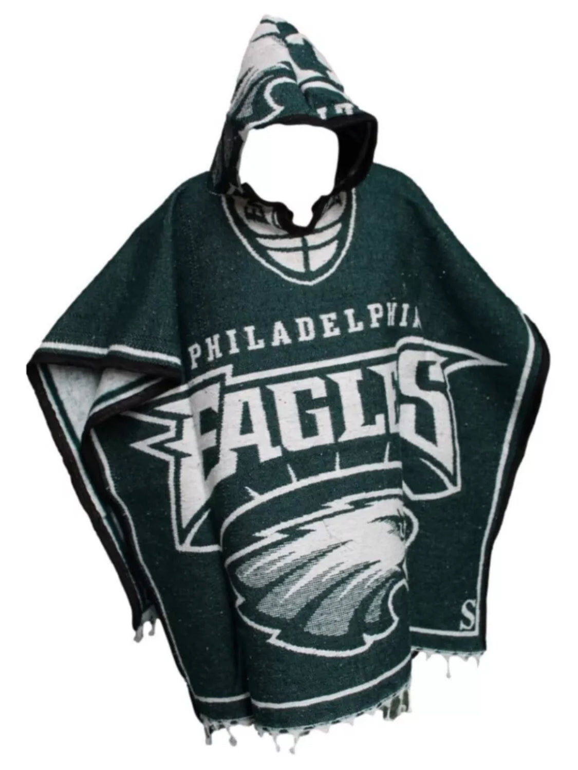 Philadelphia Eagles Jorongo Zarape Hoodie Artesanal Mexican Poncho