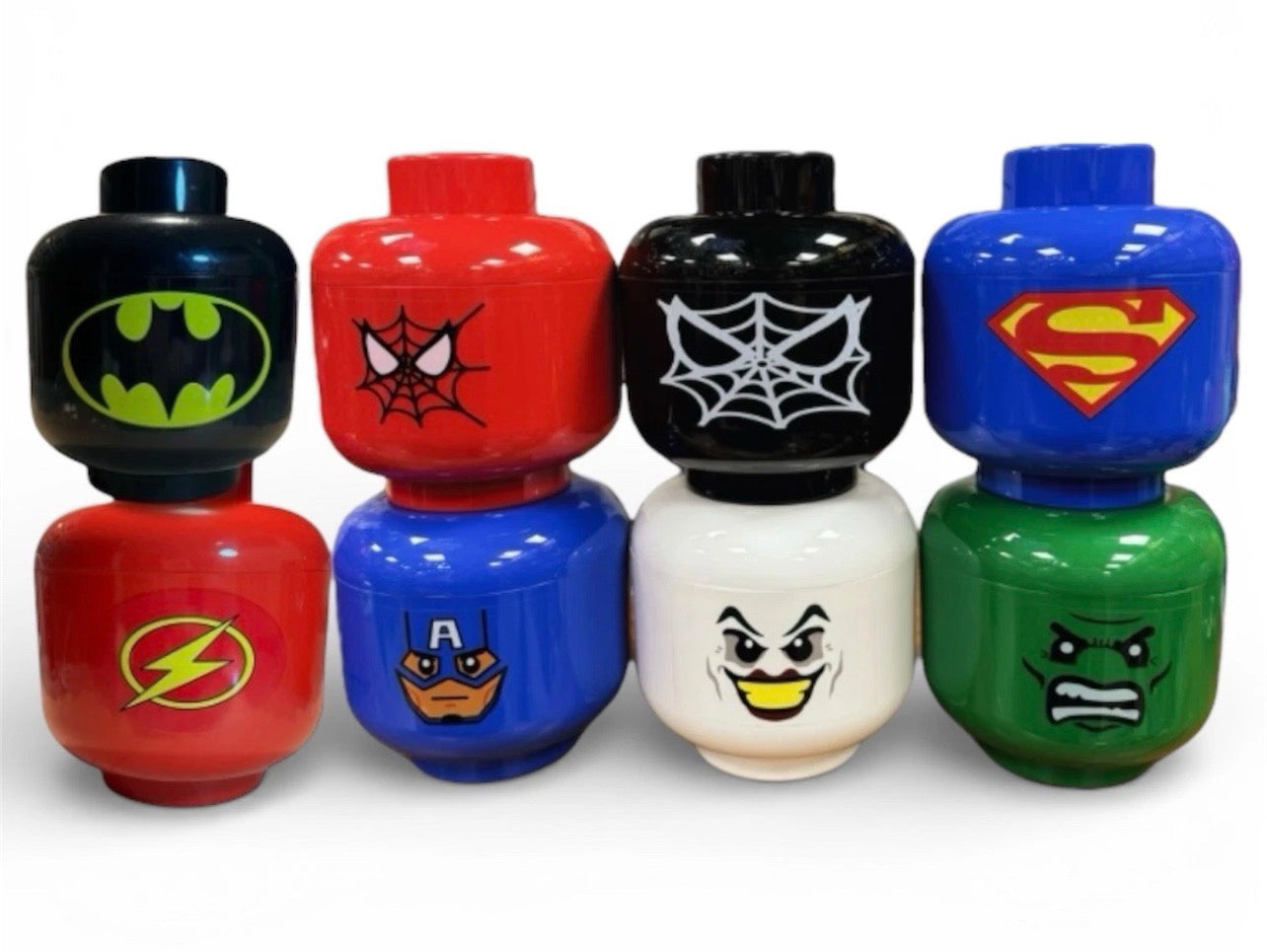 Lego Head Super Heroes Dulcero 10 Table Centerpiece & Party Candy Favor 17x20cm