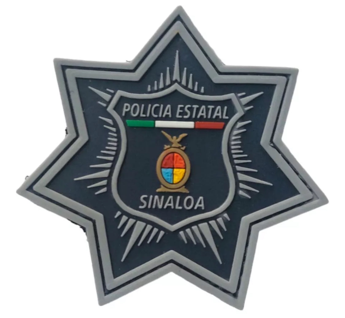 3D PVC Policía Sinaloa Estatal Tactical Military Patch Rubber Hook & Loop Patch