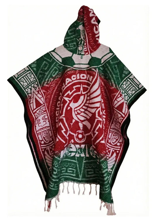 Selección Mexicana World Cup Mexico Jorongo Sarape Mexican Poncho Artesanal Copa del Mundo Hoodie