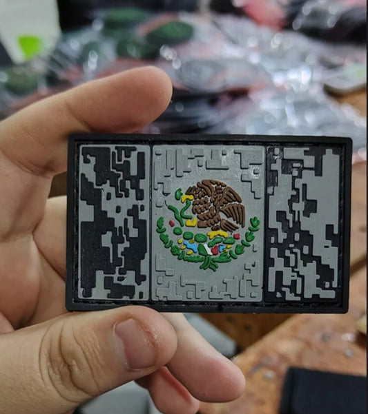Mexican Flag Tactical Military Patch Hook & Loop Patch 3D PVC México
