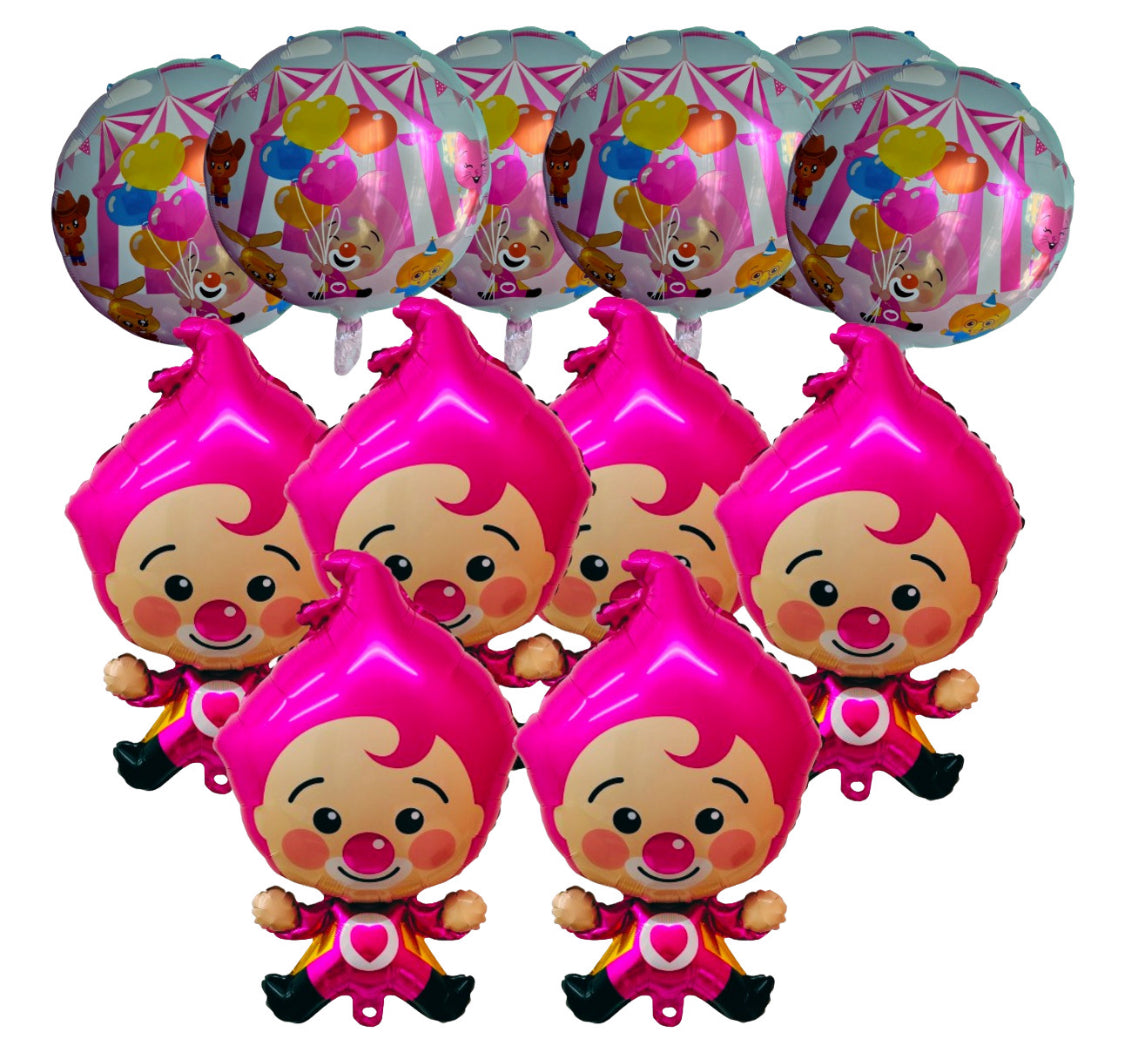 12 Pcs. Balloons Globos de Payasito 68cm. Fiesta Cumpleaños Birthday Party Pink