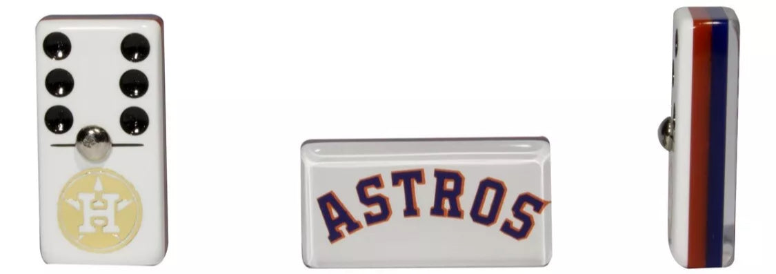 Professional Dominoes Set Houston Astros in Faux Leather Box Space City