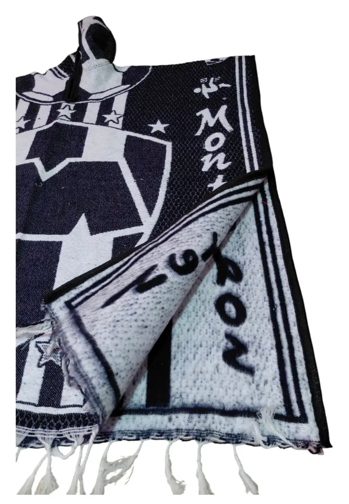 Monterrey Rayados Jorongo Sarape Mexican Poncho Artesanal Winter
