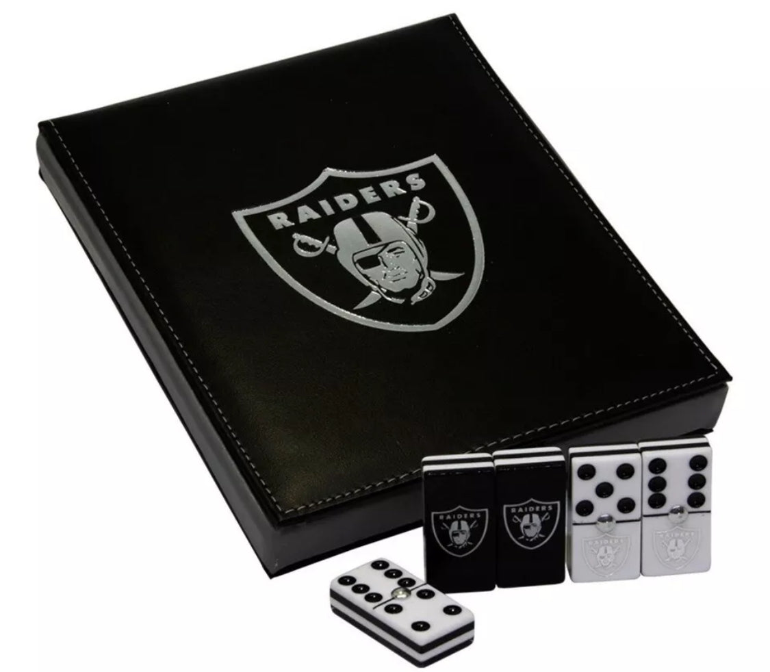 Dominoes Set Las Vegas Raiders in Faux Leather Box Domino