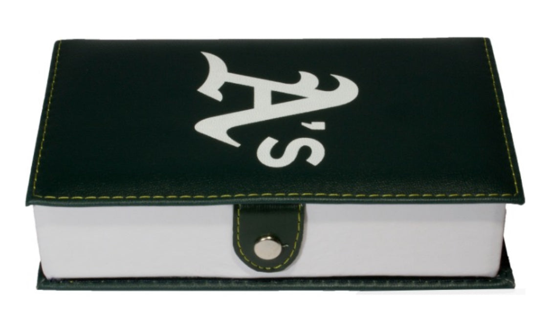 Dominoes Set Oakland Athletics in Faux Leather Case Domino A’s