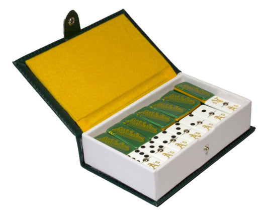 Dominoes Set Oakland Athletics in Faux Leather Case Domino A’s