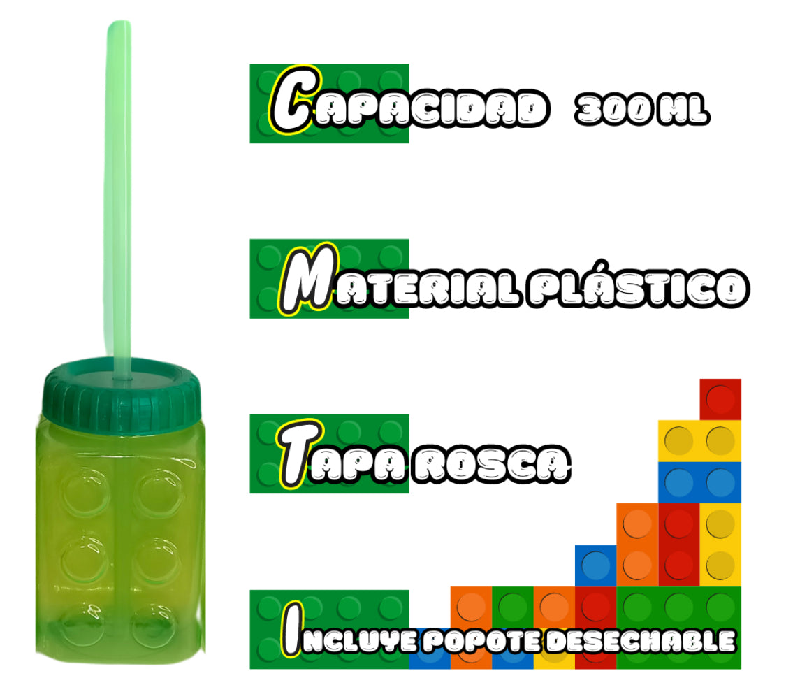 Birthday Party Cup Block Vaso Dulcero Candy Favor Goodie 20Pcs. Random Colors.