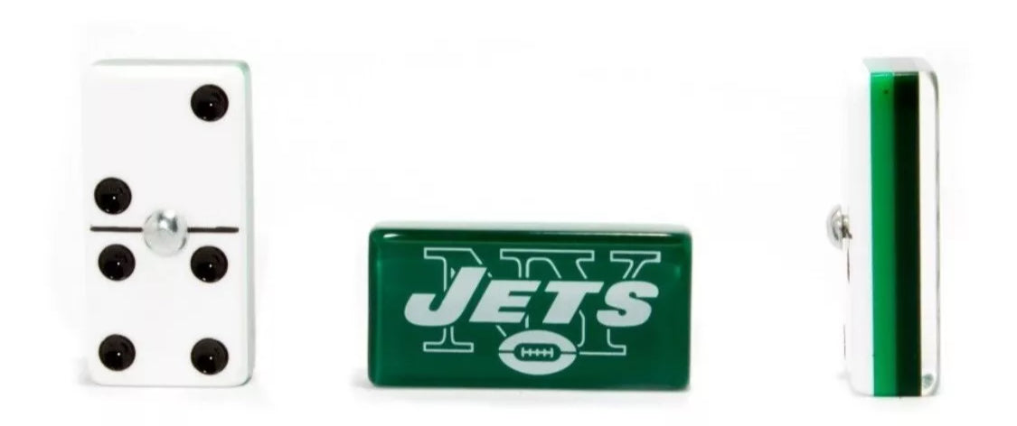 Dominoes Set New York Jets in Faux Leather Case Domino