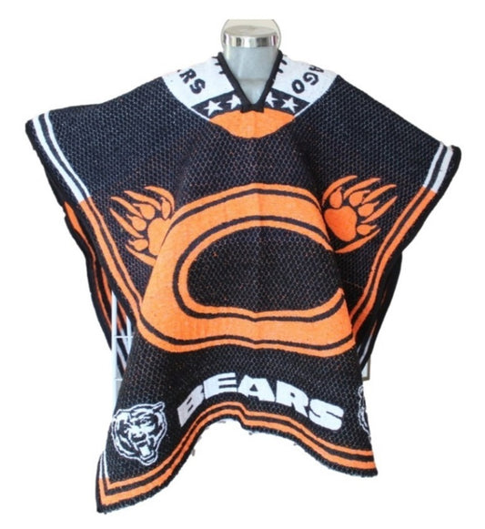 Chicago Bears Jorongo Sarape Poncho Artesanal Winter