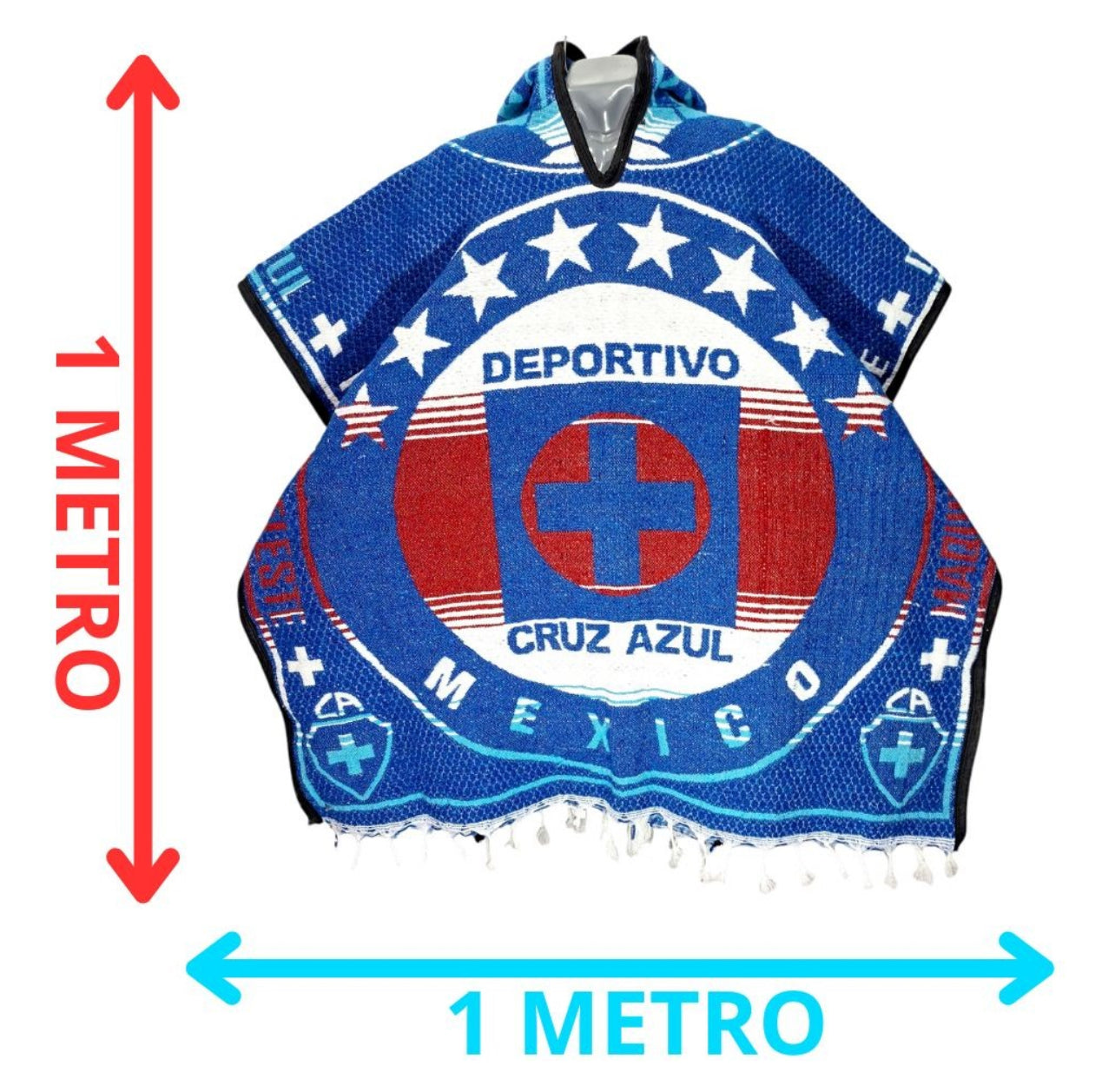 Cruz Azul FC Jorongo Sarape Mexican Poncho Artesanal Winter