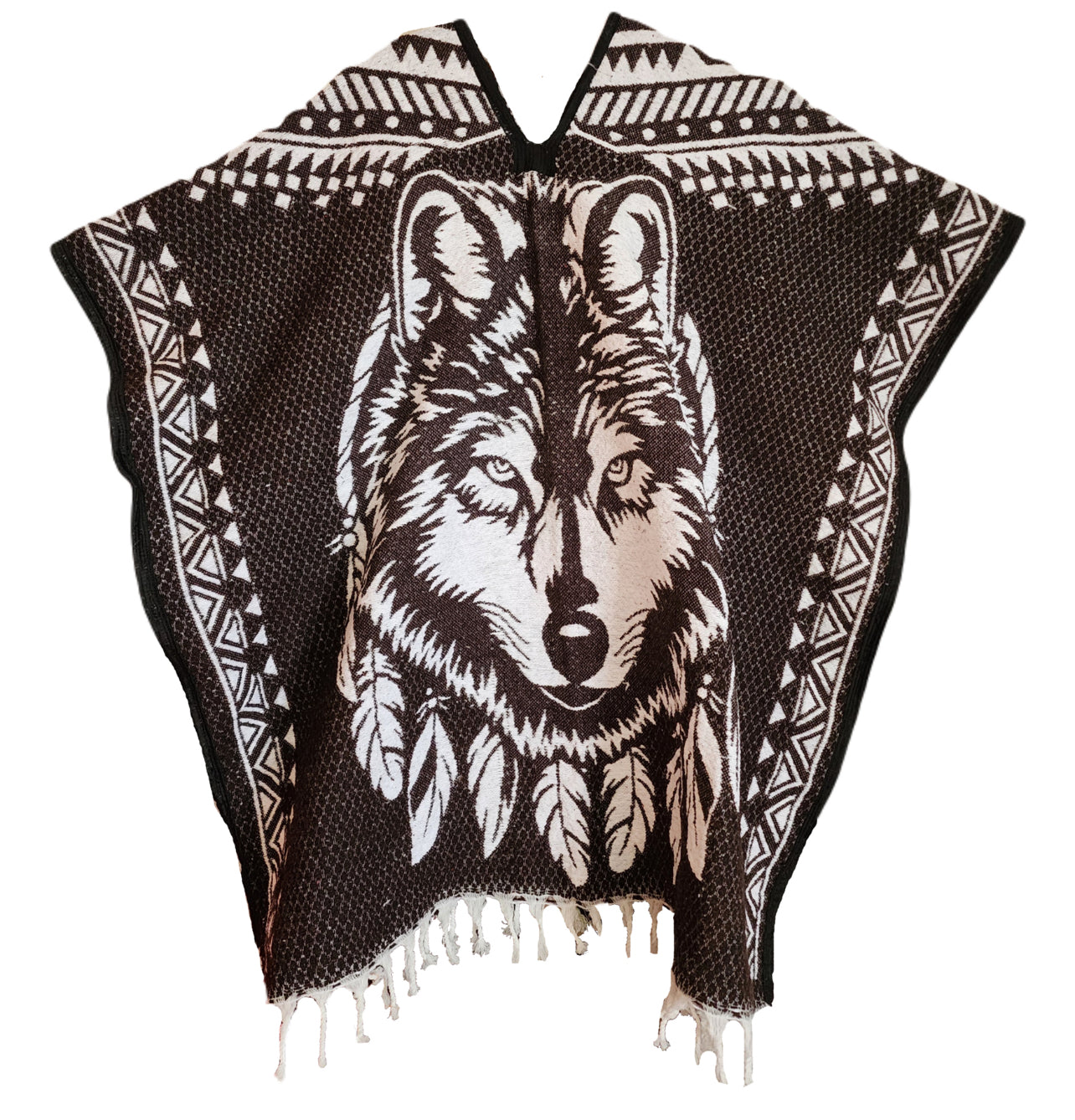 Wild West Jorongo Poncho American Artesanal Winter Indian Coyote Native