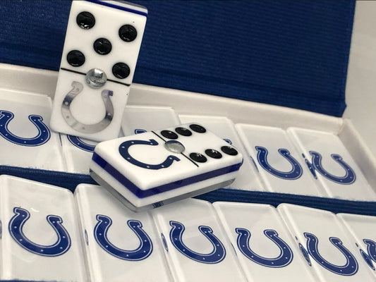 Dominoes Set Indianapolis Colts With Faux Leather Case Domino