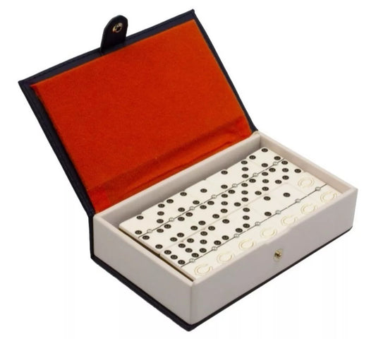 Dominoes Set + Cubilete Chicago Bears with Faux Leather Case Domino. Dice Set.