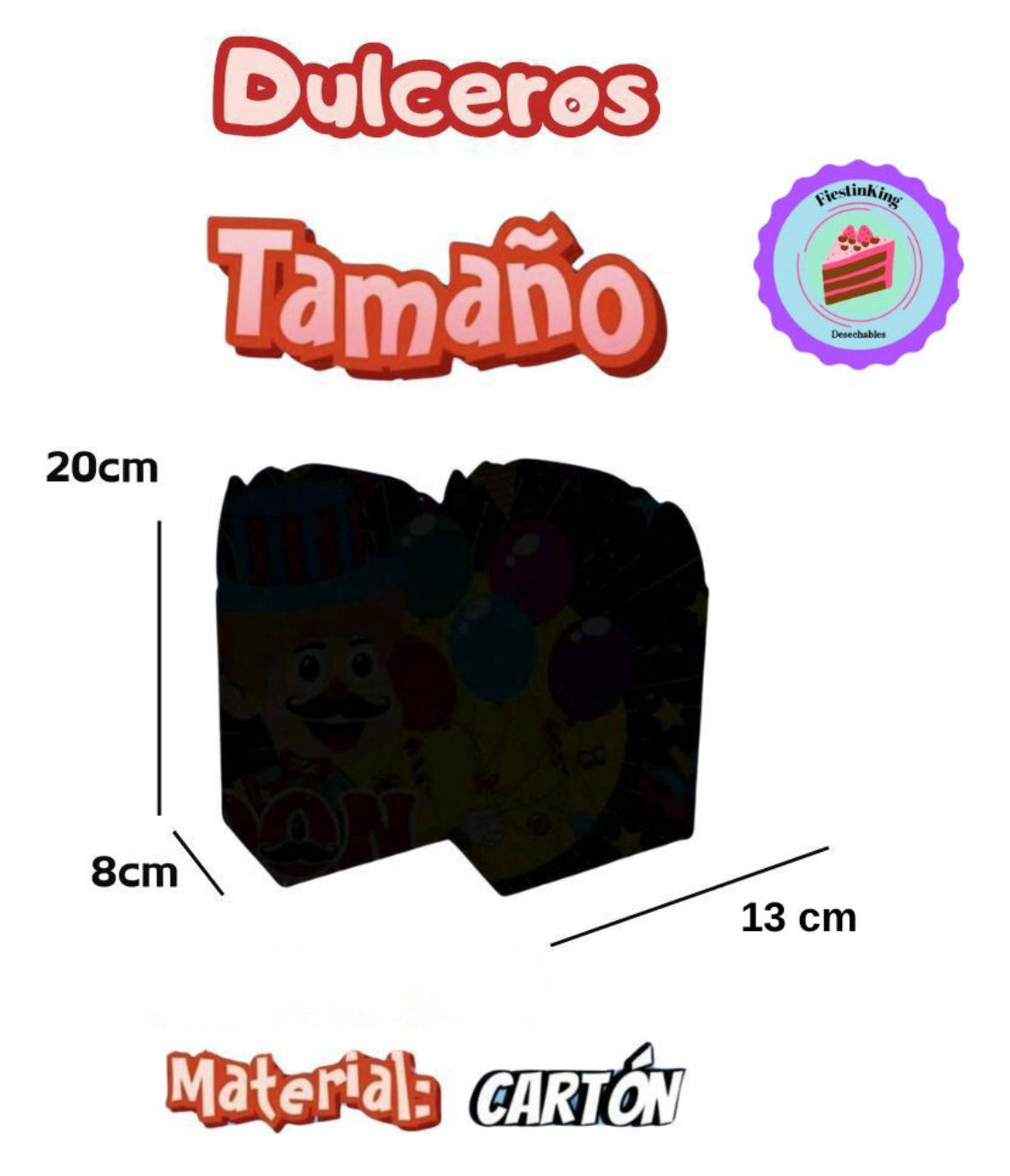40 Guests Invitados Party Kit. Vasos, Platos y Dulceros. Payaso
