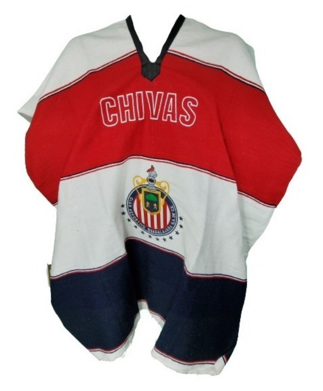 Chivas Guadalajara FC Jorongo Sarape Mexican Poncho Artesanal Winter