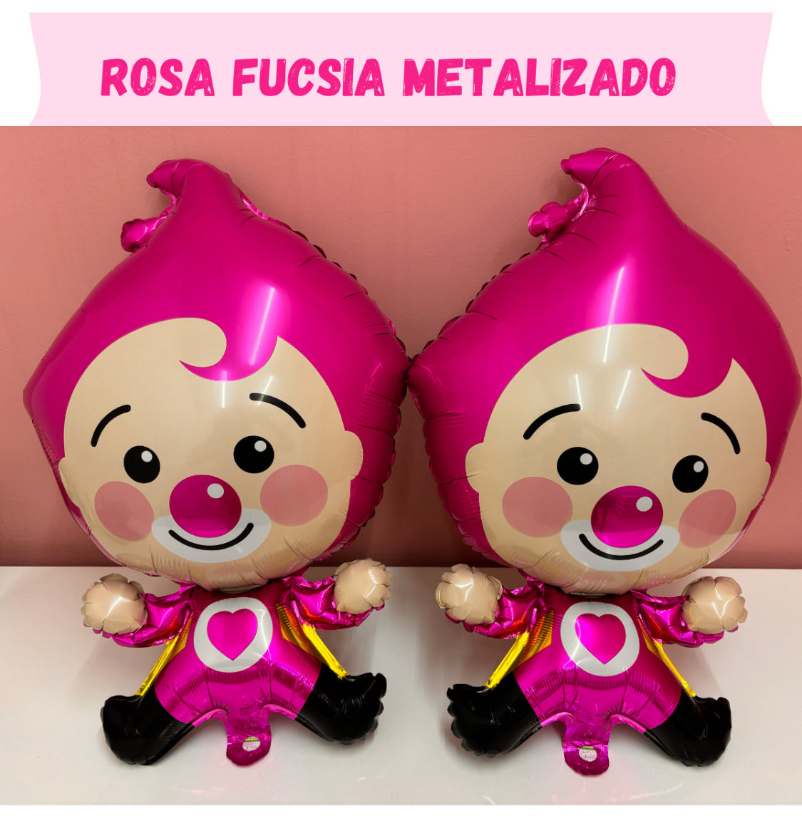 12 Pcs. Balloons Globos de Payasito 68cm. Fiesta Cumpleaños Birthday Party Pink