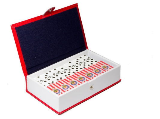 Dominoes Set Chivas De Guadalajara in Faux Leather Case Domino