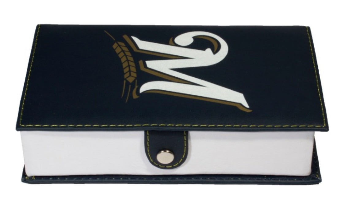 Dominoes Set Milwaukee Brewers in Faux Leather Case Domino