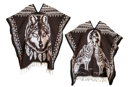 Wild West Jorongo Poncho American Artesanal Winter Indian Coyote Native