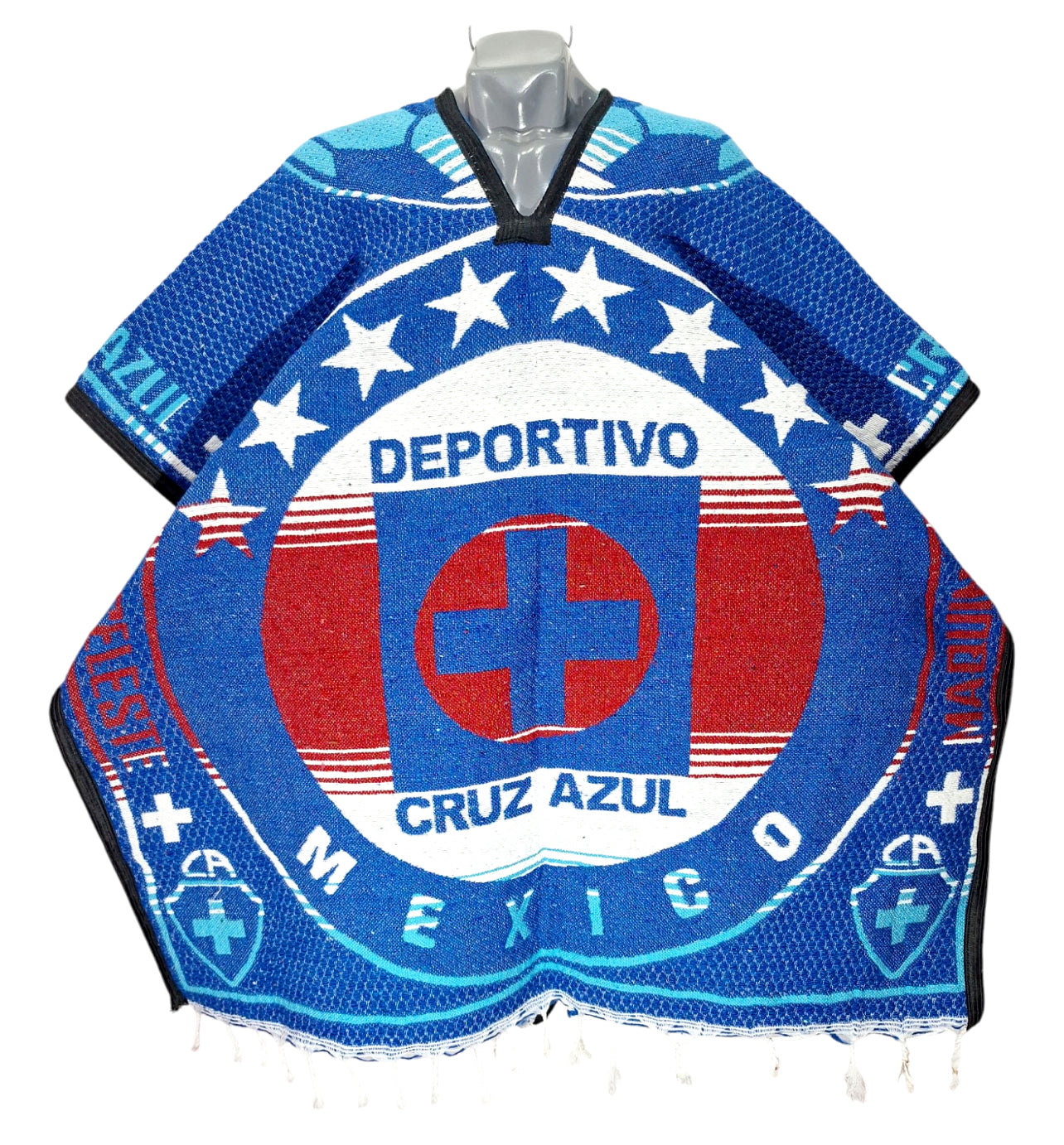 Cruz Azul FC La Máquina Jorongo Sarape Mexican Poncho Artesanal Winter
