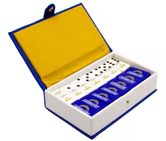 Dominoes Set Los Angeles Chargers in Faux Leather Box